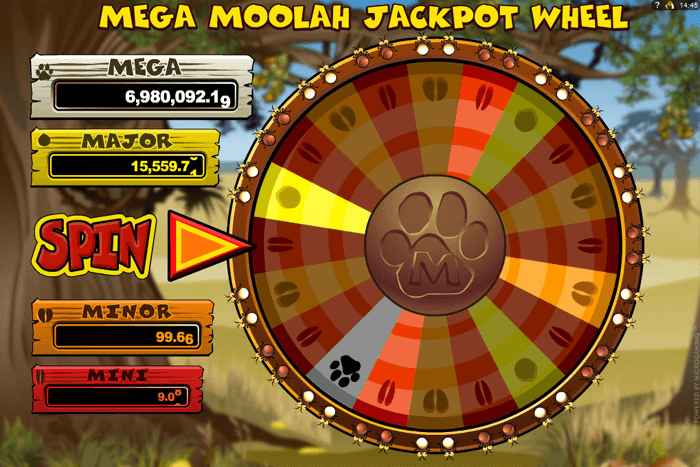 screenshot of Mega Moolah Slot Game