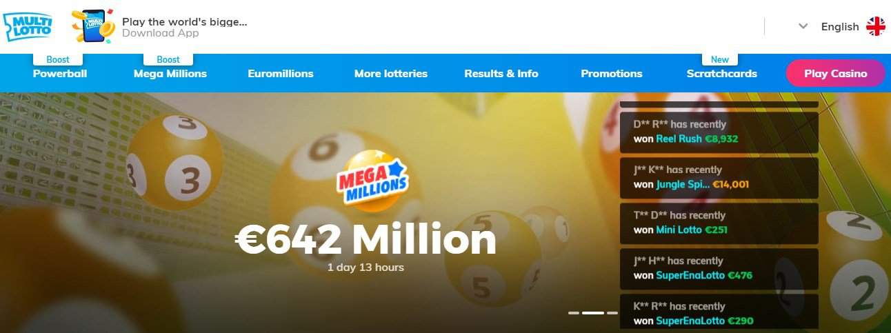 Screenshot of Multilotto Casino’s homepage