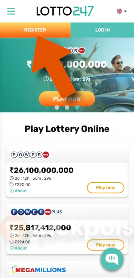 screenshot how to sign up step 1