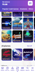 casino days crash game lobby on mobile