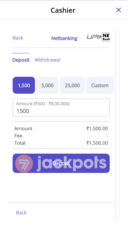 screenshot step 3 how to deposit