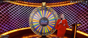Mobile phone in landscape mode showing Dream Catcher game show