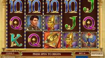 screenshot of Book of Dead slot showing symbols