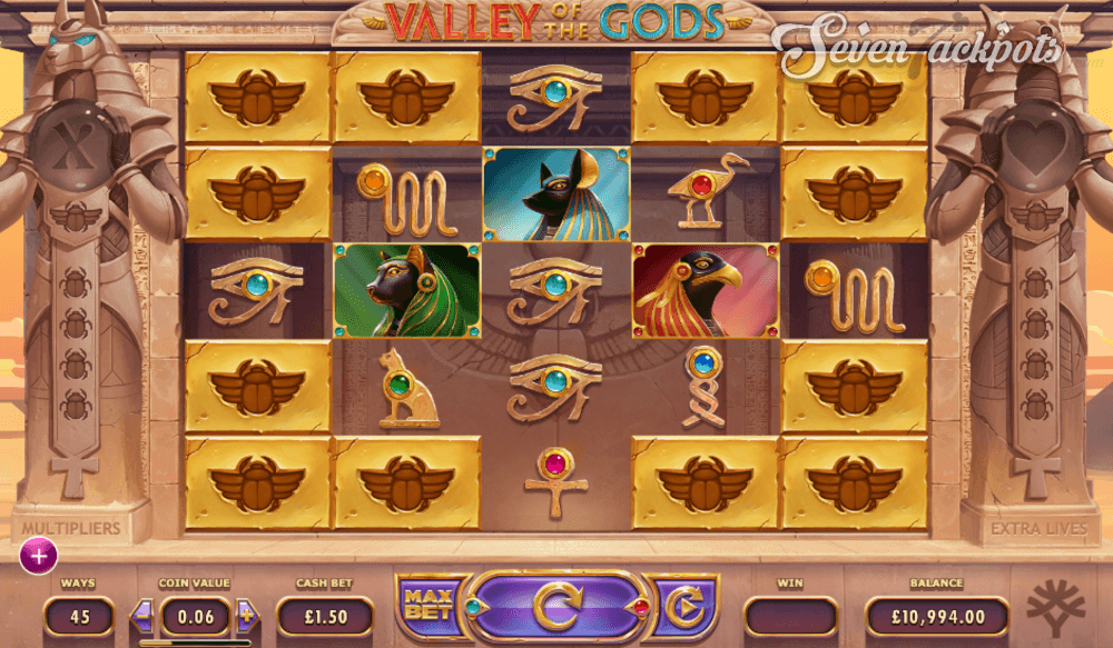 screenshot of Valley of the Gods slot