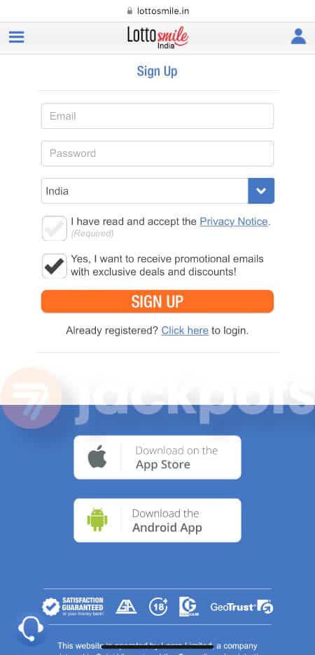 screenshot how to sign up step 3