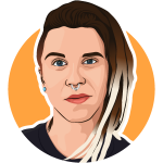 Illustrated portrait of Felicia Wijkander.