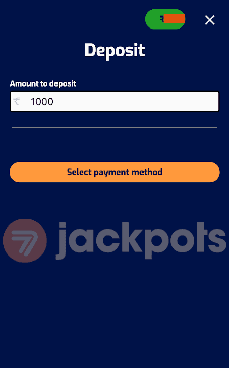 screenshot step 2 how to deposit