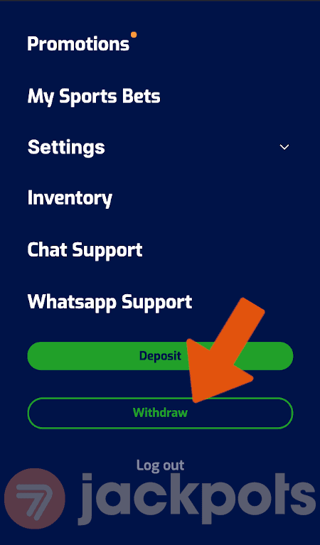 screenshot step 2 how to withdraw