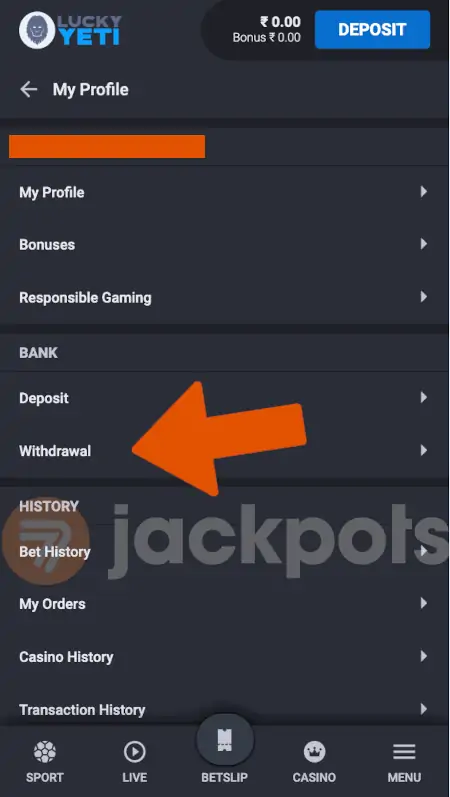 screenshot how to withdraw step 3