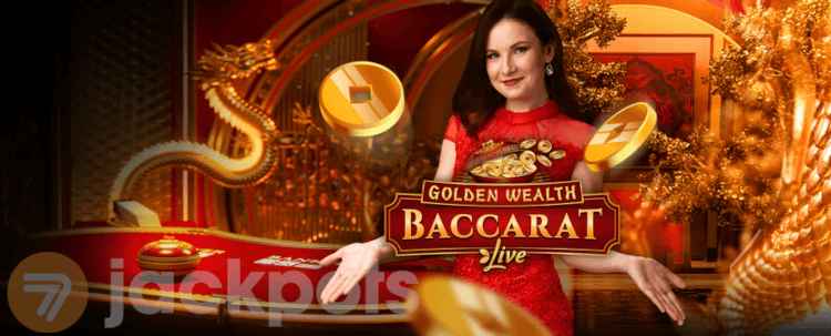 screenshot of golden wealth baccarat game banner