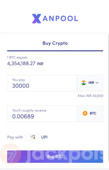 screenshot step 1 how to deposit without BTC