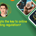 green background with the text "Is Crypto the key to online gambling regulation?" in yellow.