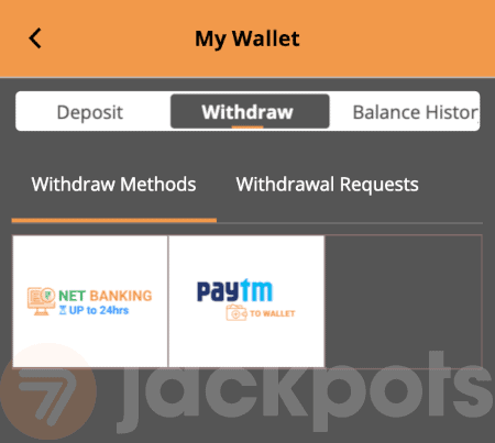 screenshot of step 2 how to withdraw