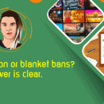 green background with the text "Regulation or blanket bans? The answer is clear" in yellow.