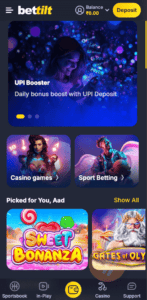 screenshot of the bettilt slot game lobby