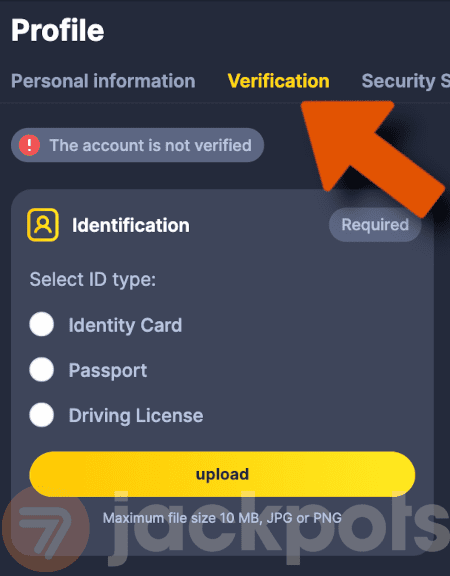 screenshot how to verify account step 1