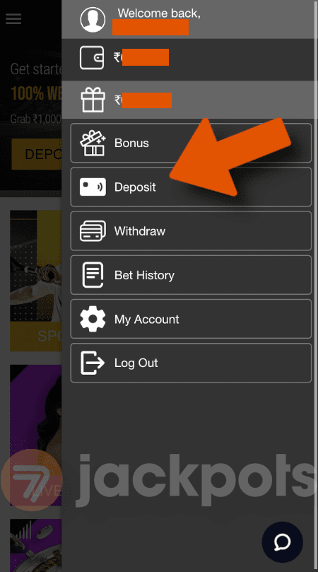 screenshot how to deposit step 2