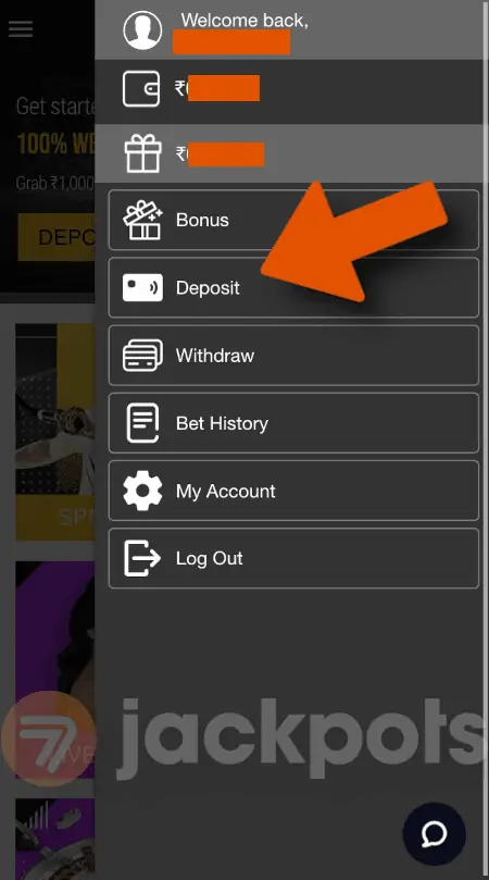 screenshot how to deposit step 2