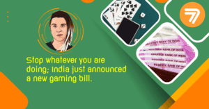 opinion piece banner image with text "Stop whatever you are doing; India just announced a new gaming bill!" on a green background.