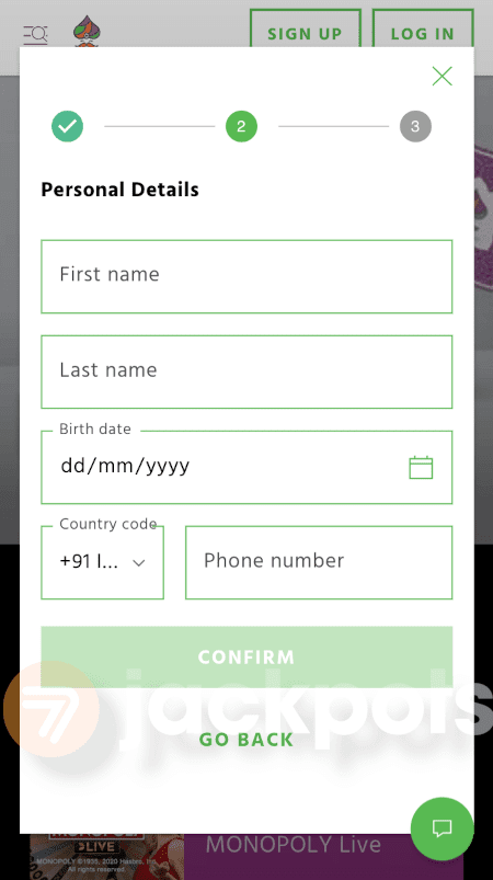 screenshot how to sign up step 3