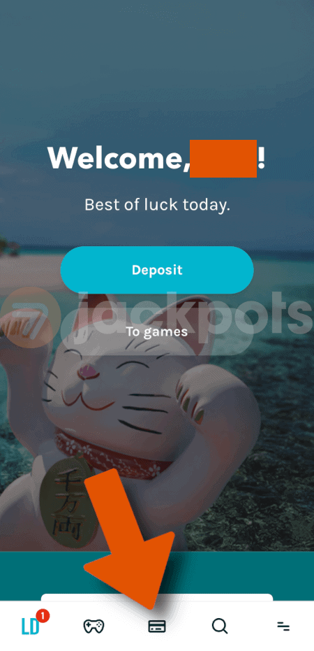 screenshot how to deposit step 1