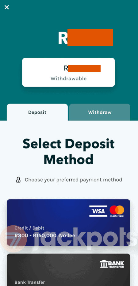 screenshot how to deposit step 2