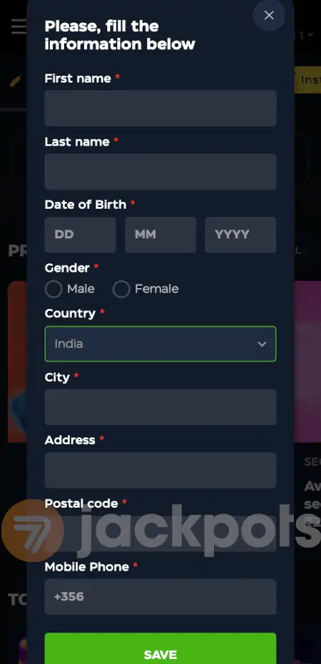 screenshot how to sign up step 2