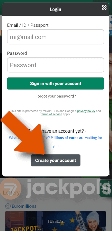 screenshot how to sign up step 2