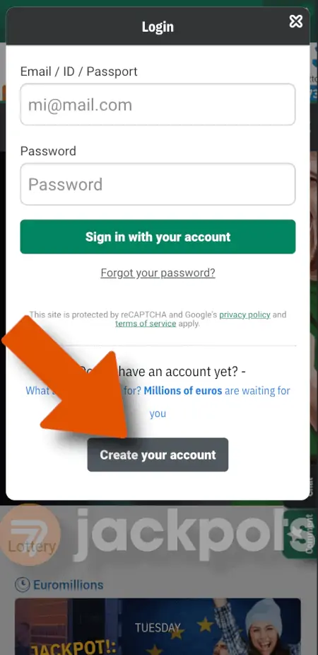Sign up step 2