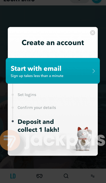 screenshot how to sign up step 2