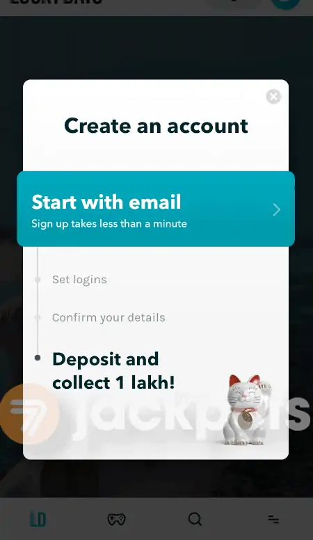 screenshot how to sign up step 2