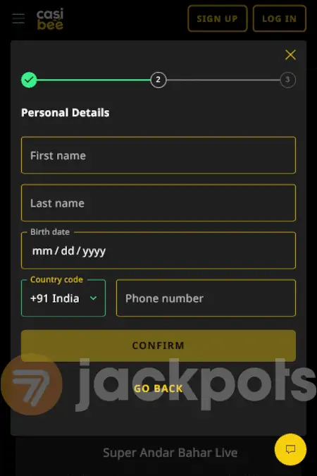 screenshot how to sign up step 3