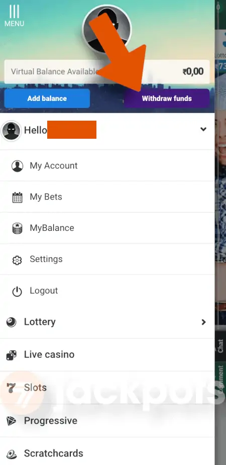 Withdraw step 2