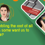 banner showing the text "Is gambling the root of all evil as some want us to believe?"