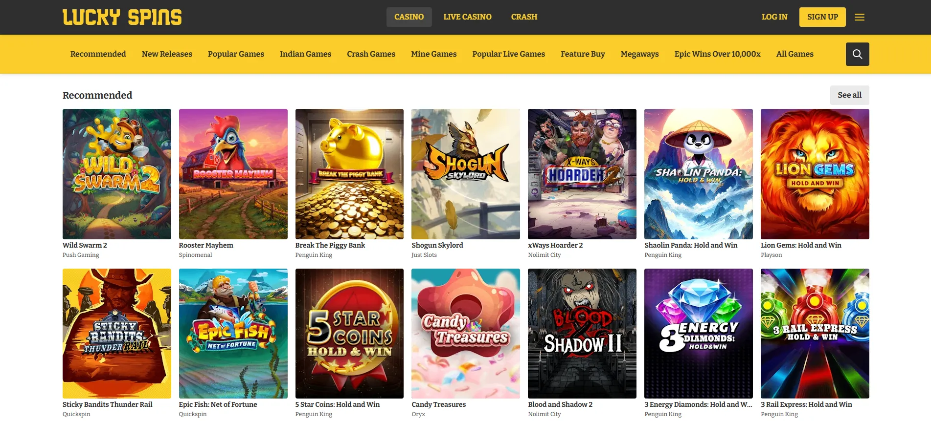 Luckyspins casino bilde