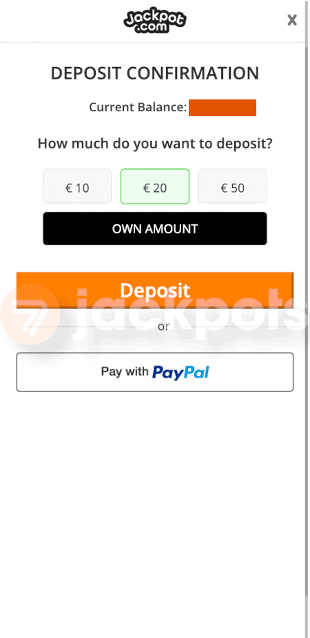 screenshot how to deposit step 3