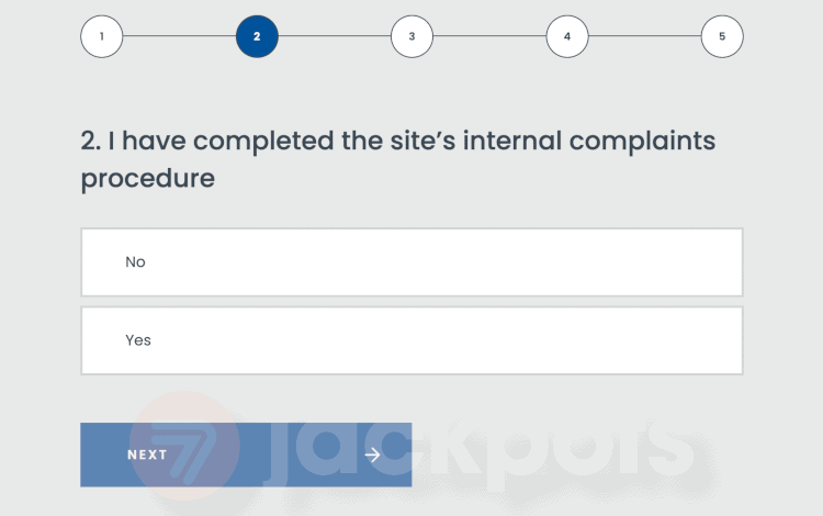 screenshot how to file a complaint ecogra step 2