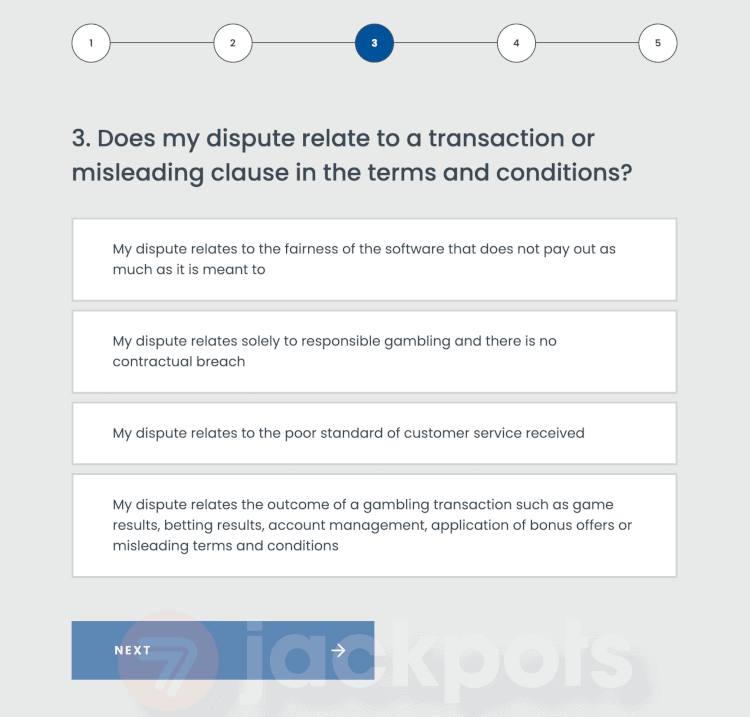 screenshot how to file a complaint ecogra step 3