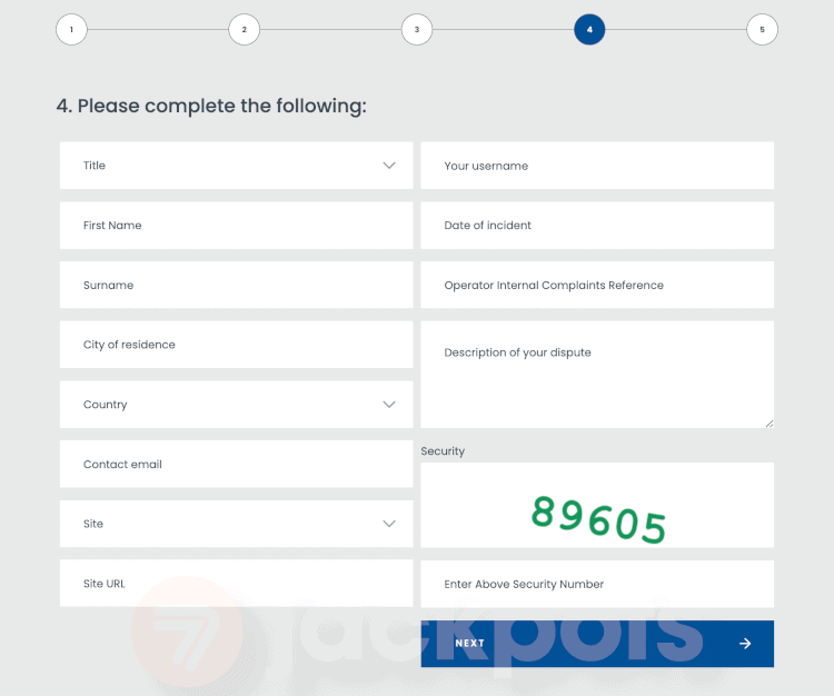 screenshot how to file a complaint ecogra step 4