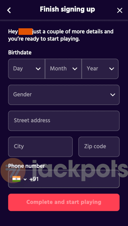 screenshot how to sign up step 3