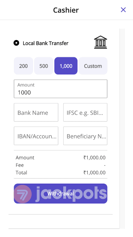 screenshot how to make a withdrawal step 3