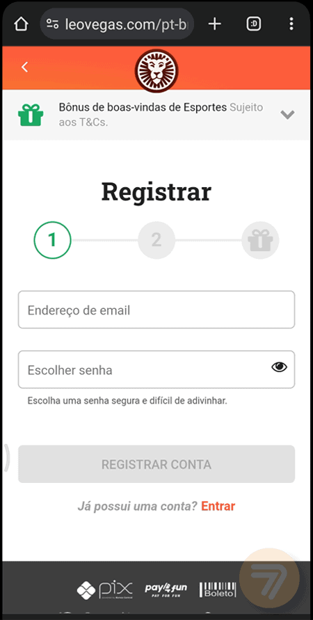 screenshot how to sign up step 2