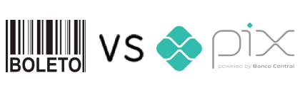 boleto vs Pix  logotipos.
