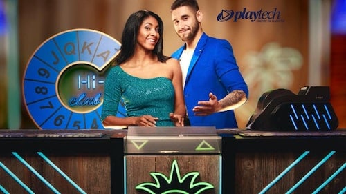 Hi-Lo table and two game hosts