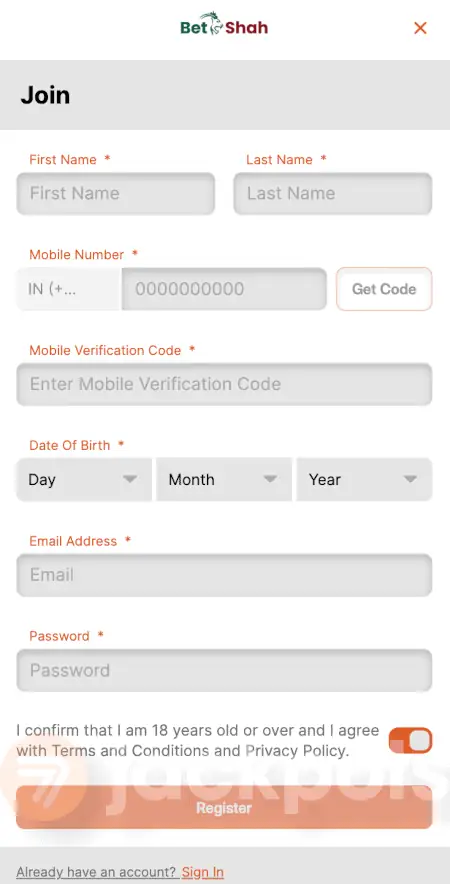 screenshot how to sign up step 2
