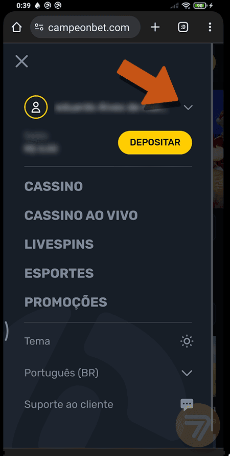 Captura de tela de como sacar passo 2.