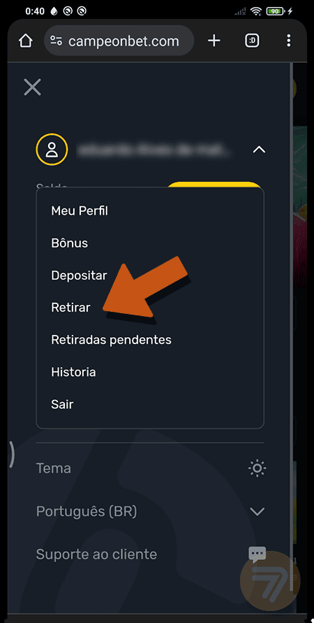 Captura de tela de como sacar passo 3.