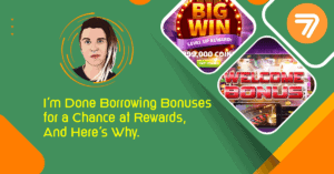 illustrated image with the text "I'm done borrowing bonuses for a chance at rewards. And here's why."