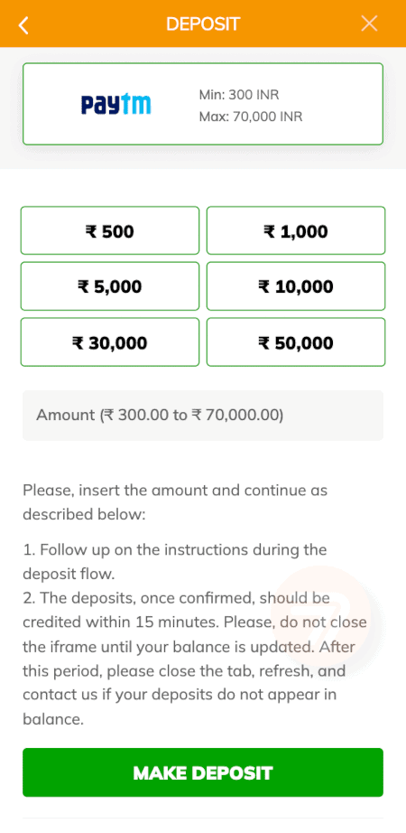 screenshot how to deposit step 3