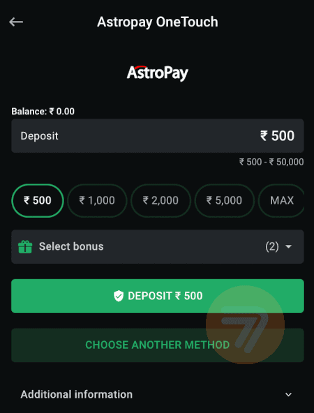 screenshot how to deposit step 3 - Leon.bet Casino Review - Indian Real Money Fun!